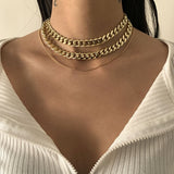 Boho Multilayer Stainless Steel Snake Chain Portrait Engraved Coin Butterfly Pendant Thick Clavicle Necklaces Set Girl Jewelry daiiibabyyy
