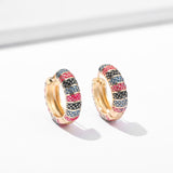 Vintage Enamel Flower Small Hoop Earrings Trendy Geometric Statement Round Circle Huggie Earring Fashion Jewelry Brincos daiiibabyyy