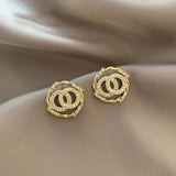 Luxury Brand Gold Color Star Earrings for Women 2021 New Fashion Crystal Pearl Geometric Dangle Earrings Female Wedding Jewelry daiiibabyyy