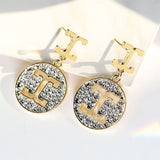 Luxury Brand Gold Color Star Earrings for Women 2021 New Fashion Crystal Pearl Geometric Dangle Earrings Female Wedding Jewelry daiiibabyyy