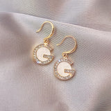 Luxury Brand Gold Color Star Earrings for Women 2021 New Fashion Crystal Pearl Geometric Dangle Earrings Female Wedding Jewelry daiiibabyyy