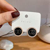 Luxury Brand Gold Color Star Earrings for Women 2021 New Fashion Crystal Pearl Geometric Dangle Earrings Female Wedding Jewelry daiiibabyyy