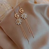 Luxury Brand Gold Color Star Earrings for Women 2021 New Fashion Crystal Pearl Geometric Dangle Earrings Female Wedding Jewelry daiiibabyyy