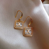 Luxury Brand Gold Color Star Earrings for Women 2021 New Fashion Crystal Pearl Geometric Dangle Earrings Female Wedding Jewelry daiiibabyyy