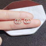 Luxury Brand Gold Color Star Earrings for Women 2021 New Fashion Crystal Pearl Geometric Dangle Earrings Female Wedding Jewelry daiiibabyyy