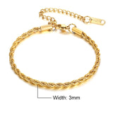 Vnox Charming Flash Twisted Rope Chain Bracelets for Women Lady, Stainless Steel Wrist Jewelry Length Adjustable daiiibabyyy