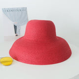 Luna&Dolphin Handmade Women Summer Sun Hat Big Eaves Beach Japanese Hepburn Style Holiday Fold Fisherman Cap Temperament Flat daiiibabyyy