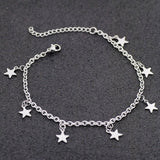 Allergy Free Stainless Steel Ankle Bracelet for Women Pentacle Love Heart Charm Bracelet on Leg Girls Foot Chains Anklet Jewelry daiiibabyyy