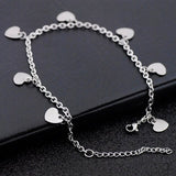 Allergy Free Stainless Steel Ankle Bracelet for Women Pentacle Love Heart Charm Bracelet on Leg Girls Foot Chains Anklet Jewelry daiiibabyyy