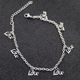 Allergy Free Stainless Steel Ankle Bracelet for Women Pentacle Love Heart Charm Bracelet on Leg Girls Foot Chains Anklet Jewelry daiiibabyyy