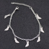 Allergy Free Stainless Steel Ankle Bracelet for Women Pentacle Love Heart Charm Bracelet on Leg Girls Foot Chains Anklet Jewelry daiiibabyyy