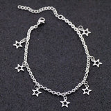 Allergy Free Stainless Steel Ankle Bracelet for Women Pentacle Love Heart Charm Bracelet on Leg Girls Foot Chains Anklet Jewelry daiiibabyyy