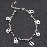 Allergy Free Stainless Steel Ankle Bracelet for Women Pentacle Love Heart Charm Bracelet on Leg Girls Foot Chains Anklet Jewelry daiiibabyyy
