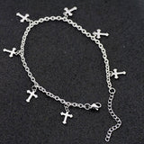 Allergy Free Stainless Steel Ankle Bracelet for Women Pentacle Love Heart Charm Bracelet on Leg Girls Foot Chains Anklet Jewelry daiiibabyyy