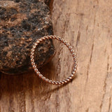 Chic Twisted Rope Slim Ring for Women, Stainless Steel Metal Wedding Ring Finger Band, Elegant Simple Vintage Party Jewelry daiiibabyyy