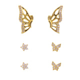 Original Half Of Butterfly Studs Earrings For Women 2021 Vintage Gold Tone Metal Charming Earrings Jewelry  Boucles d’oreilles daiiibabyyy