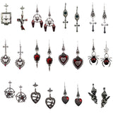 Goth Mysterious Dark Coffin Drop Earrings Jewelry Blood Rose Heart Butterfly Bat Skull Angel Charms Vintage Earrings For Women daiiibabyyy