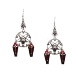 Goth Mysterious Dark Coffin Drop Earrings Jewelry Blood Rose Heart Butterfly Bat Skull Angel Charms Vintage Earrings For Women daiiibabyyy
