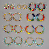 Go2Boho Beads Ear Ring Hoop Earrings Bohemian Natural Stone Pendiente Boho Jewelry 2021 Women Earrings Stainless Steel Circle daiiibabyyy