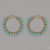 Go2Boho Beads Ear Ring Hoop Earrings Bohemian Natural Stone Pendiente Boho Jewelry 2021 Women Earrings Stainless Steel Circle daiiibabyyy