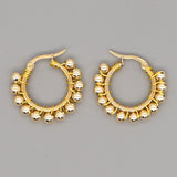 Go2Boho Beads Ear Ring Hoop Earrings Bohemian Natural Stone Pendiente Boho Jewelry 2021 Women Earrings Stainless Steel Circle daiiibabyyy