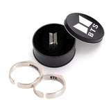 1 Pair Kpop Bangtan Boys ARMY Letter Couple Ring Trend 2021 New Boxed Adjustable Lovers Ring Fashion Jewelry Accessories BTS-199 daiiibabyyy