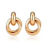 Golden Big hoop Earrings Korean Geometry Metal Gold Earrings For women Female Retro Drop Earrings 2021 Trend Fashionneel Jewelry daiiibabyyy