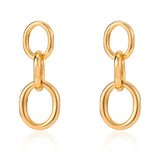Golden Big hoop Earrings Korean Geometry Metal Gold Earrings For women Female Retro Drop Earrings 2021 Trend Fashionneel Jewelry daiiibabyyy