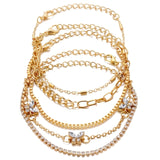 Fashion Pink Butterfly Anklets Set For Women Cute Gold Letter Angel Chain Anklet Foot Ankle Bracelet Summer Beach Jewelry daiiibabyyy