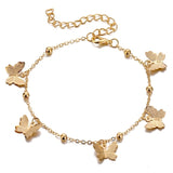 Fashion Pink Butterfly Anklets Set For Women Cute Gold Letter Angel Chain Anklet Foot Ankle Bracelet Summer Beach Jewelry daiiibabyyy