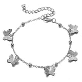 Fashion Pink Butterfly Anklets Set For Women Cute Gold Letter Angel Chain Anklet Foot Ankle Bracelet Summer Beach Jewelry daiiibabyyy
