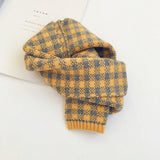 Kids Scarf 2021 New Autumn and Winter Color-blocking Plaid Children's Knitted Scarf Warm Woolen Scarf for Boys and Girls daiiibabyyy