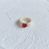 New Korean Artistic Irregular Geometric Colorful Transparent Crystal Rhinestones Acrylic Ring for Women Jewelry daiiibabyyy