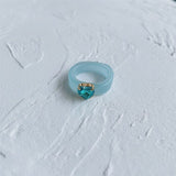 New Korean Artistic Irregular Geometric Colorful Transparent Crystal Rhinestones Acrylic Ring for Women Jewelry daiiibabyyy