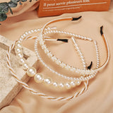 New Simple Full Pearls Women Hairbands Sweet Headband Hair Hoops Holder Ornament Head Band Lady Elegant Fashion Hair Accessories daiiibabyyy
