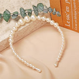 New Simple Full Pearls Women Hairbands Sweet Headband Hair Hoops Holder Ornament Head Band Lady Elegant Fashion Hair Accessories daiiibabyyy