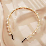 New Simple Full Pearls Women Hairbands Sweet Headband Hair Hoops Holder Ornament Head Band Lady Elegant Fashion Hair Accessories daiiibabyyy