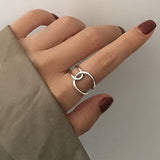 1PC Silver Color Vintage Layered Finger Rings For Women Bohemian Adjustable Large Chains Irregular Opening Rings Novelty Jewelry daiiibabyyy