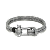 MKENDN Men U shape Survival Bracelet Outdoor Camping Rescue Emergency Rope Bracelet For Women Black Stainless Steel Sport Buckle daiiibabyyy