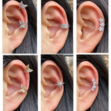 1Pc Helix Cartilage Conch Fake Without Piercing Cuff Earring Earcuff Wrap Rock Earring Cuff No Piercing Women Clip Adjustable daiiibabyyy