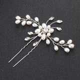 1PC Hot Sale Elegant Bridal Pearl Handmade Flower Beautiful Crystal Hair Accessories Wedding Hair Pins Bridesmaid Bridal Decor daiiibabyyy