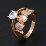 LUALA 585 Rose Gold Rings for Woman AAA Cubic Zirconia Engagement  Wedding Luxury Fashion Jewelry Ring Set No Fade daiiibabyyy