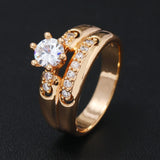 LUALA 585 Rose Gold Rings for Woman AAA Cubic Zirconia Engagement  Wedding Luxury Fashion Jewelry Ring Set No Fade daiiibabyyy