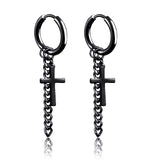 New Popular 1Pair Stainless Steel Ear Stud/Ear Clip Dangle Earrings For Men/Women Punk Black Piercing Fake Earrings Jewelry Gift daiiibabyyy