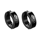 New Popular 1Pair Stainless Steel Ear Stud/Ear Clip Dangle Earrings For Men/Women Punk Black Piercing Fake Earrings Jewelry Gift daiiibabyyy