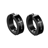 New Popular 1Pair Stainless Steel Ear Stud/Ear Clip Dangle Earrings For Men/Women Punk Black Piercing Fake Earrings Jewelry Gift daiiibabyyy