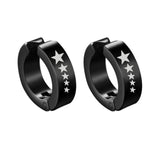 New Popular 1Pair Stainless Steel Ear Stud/Ear Clip Dangle Earrings For Men/Women Punk Black Piercing Fake Earrings Jewelry Gift daiiibabyyy