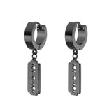 New Popular 1Pair Stainless Steel Ear Stud/Ear Clip Dangle Earrings For Men/Women Punk Black Piercing Fake Earrings Jewelry Gift daiiibabyyy