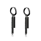 New Popular 1Pair Stainless Steel Ear Stud/Ear Clip Dangle Earrings For Men/Women Punk Black Piercing Fake Earrings Jewelry Gift daiiibabyyy