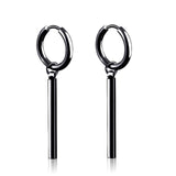 New Popular 1Pair Stainless Steel Ear Stud/Ear Clip Dangle Earrings For Men/Women Punk Black Piercing Fake Earrings Jewelry Gift daiiibabyyy